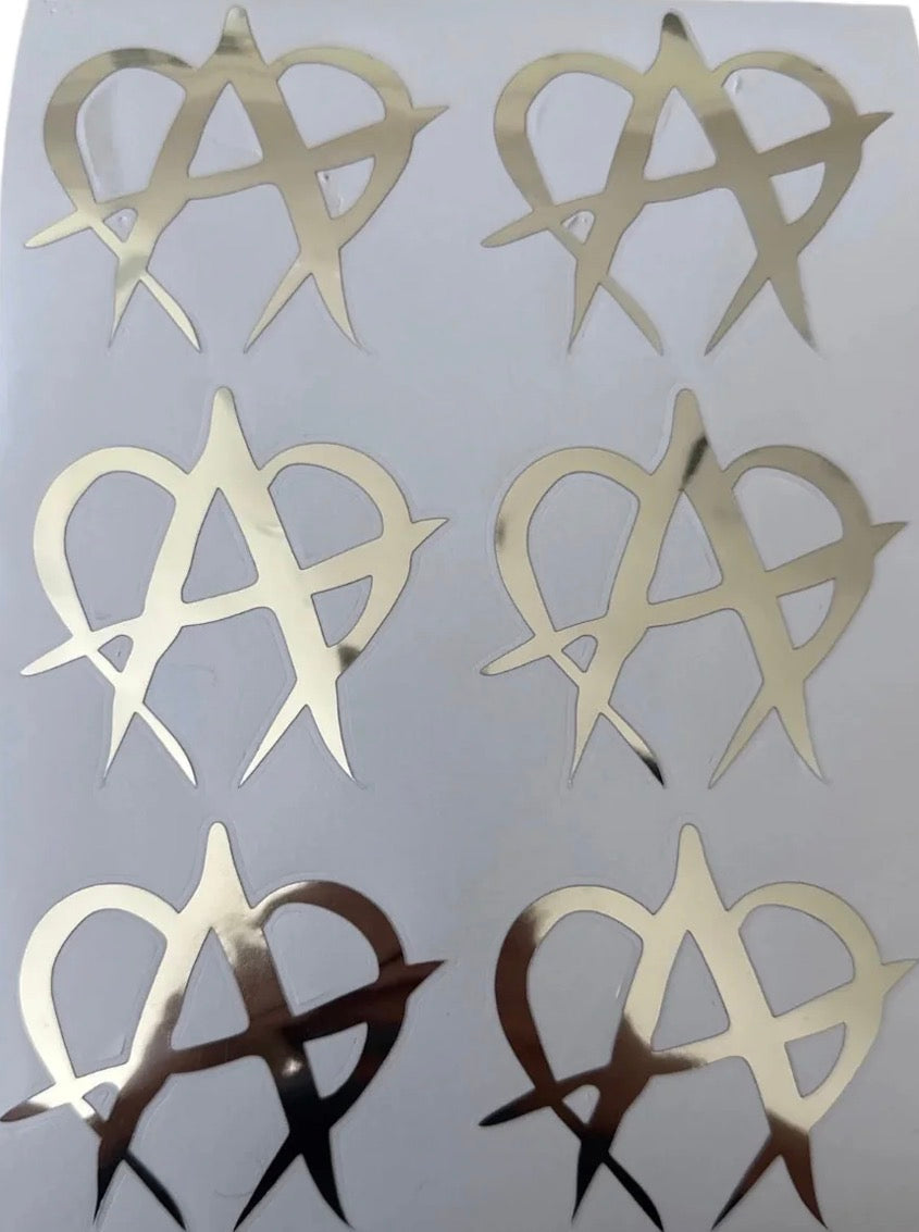 Chrome anarchy sticker