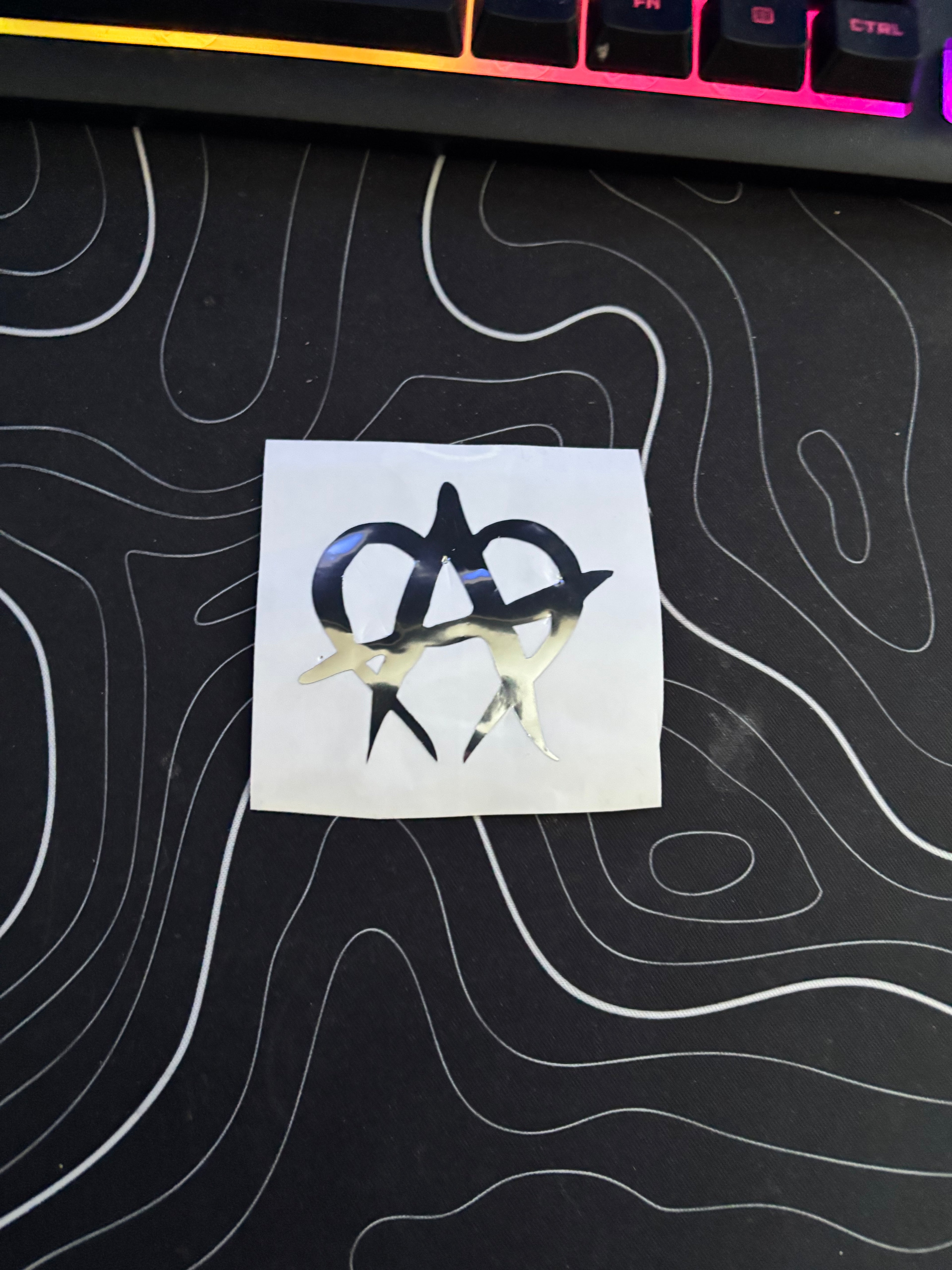 Chrome anarchy sticker