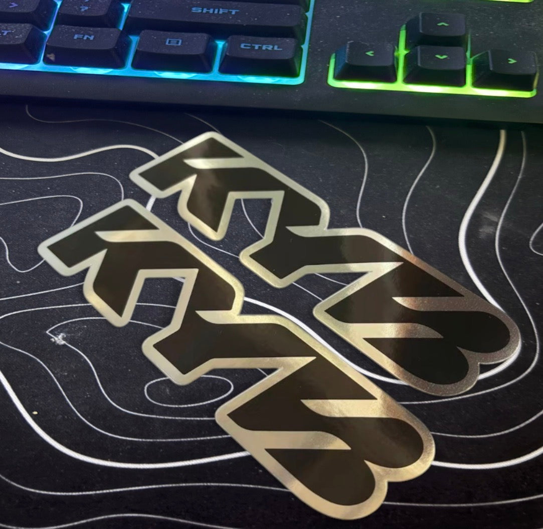 Chrome and black fork decals (comes with 2 for each side)