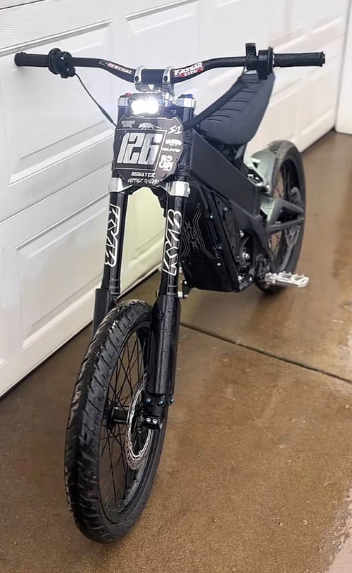 Chrome and black fork decals (comes with 2 for each side)